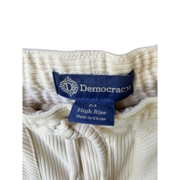 Democracy Women's High Rise Ribbed Jogger Pants M‎ Beige - Picture 3 of 7
